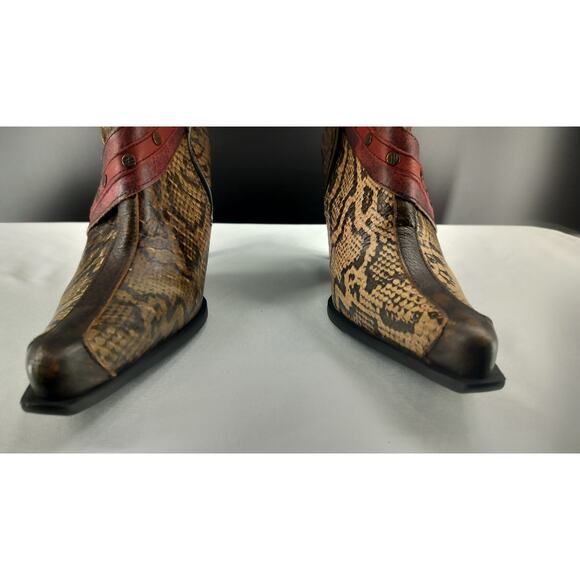 Jaded Poison Brown Leather knee-high boots - Picture 4 of 10